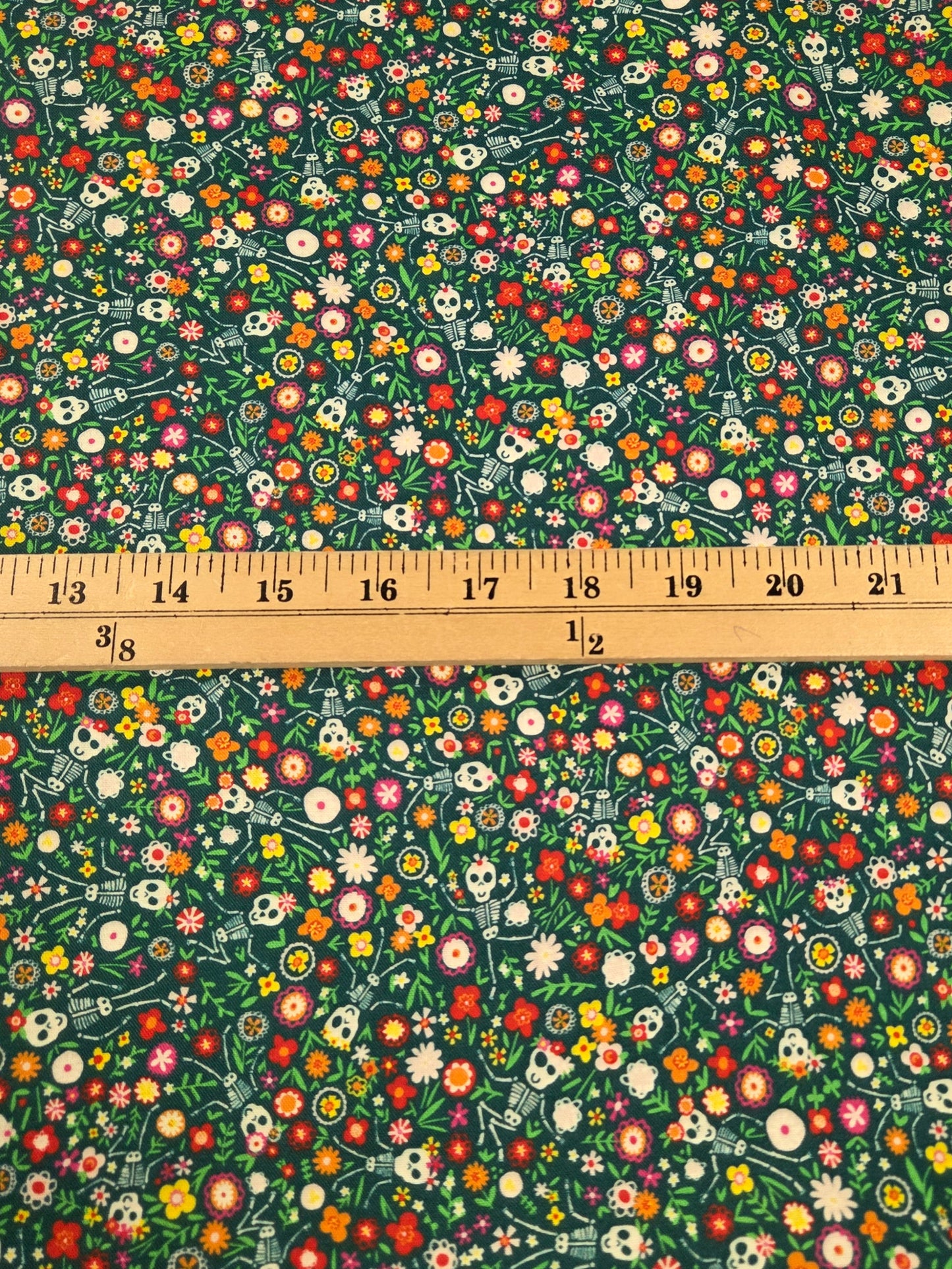 Quilting Cotton Fabric: Skeletons and Multi-Florals 100% Cotton Dashwood Studios Woven- by the half yard