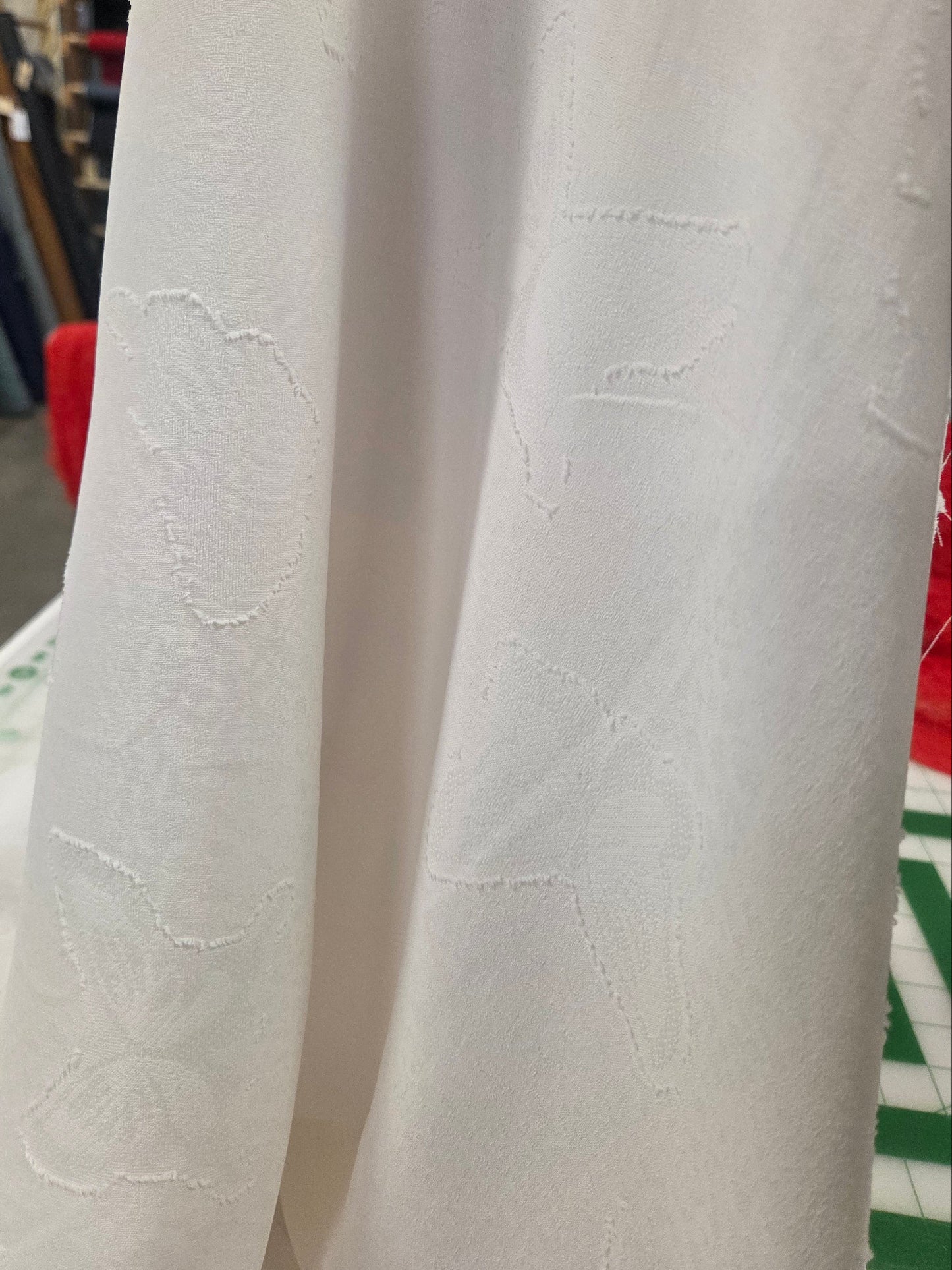 Designer LA Deadstock Ivory Textured Butterfly Woven- by the yard