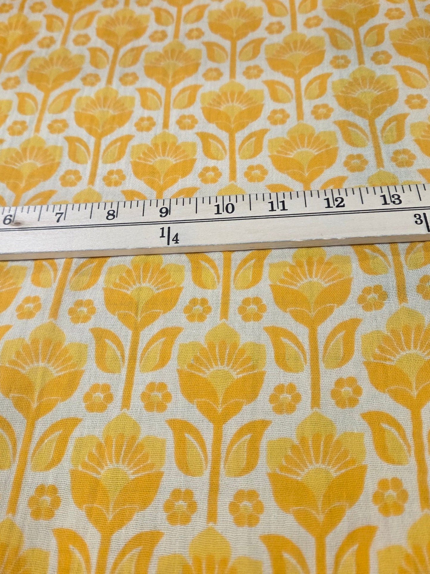 Designer Deadstock Medium Weight Cotton Gauze Vintage Floral Woven- by the yard