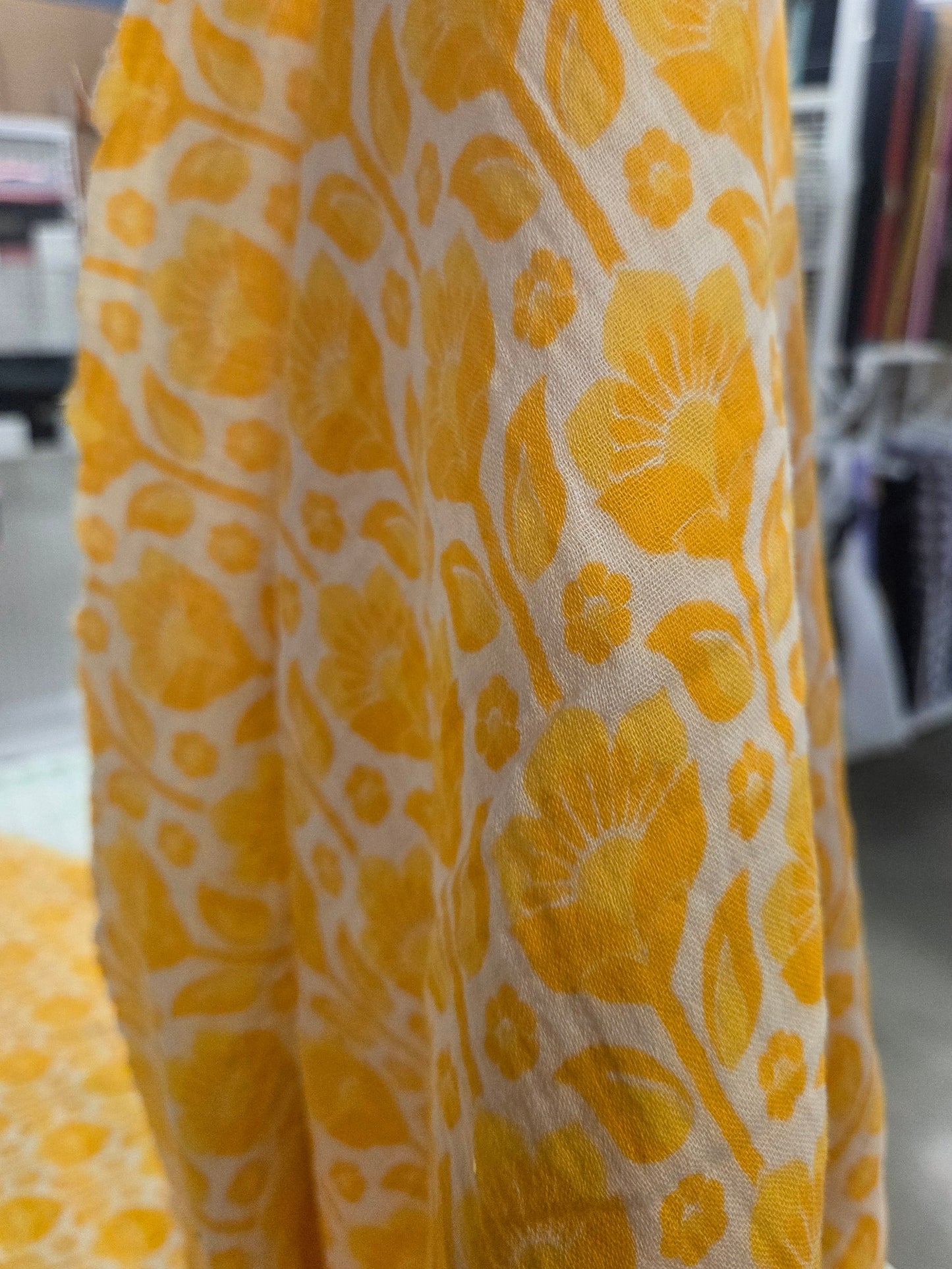 Designer Deadstock Medium Weight Cotton Gauze Vintage Floral Woven- by the yard