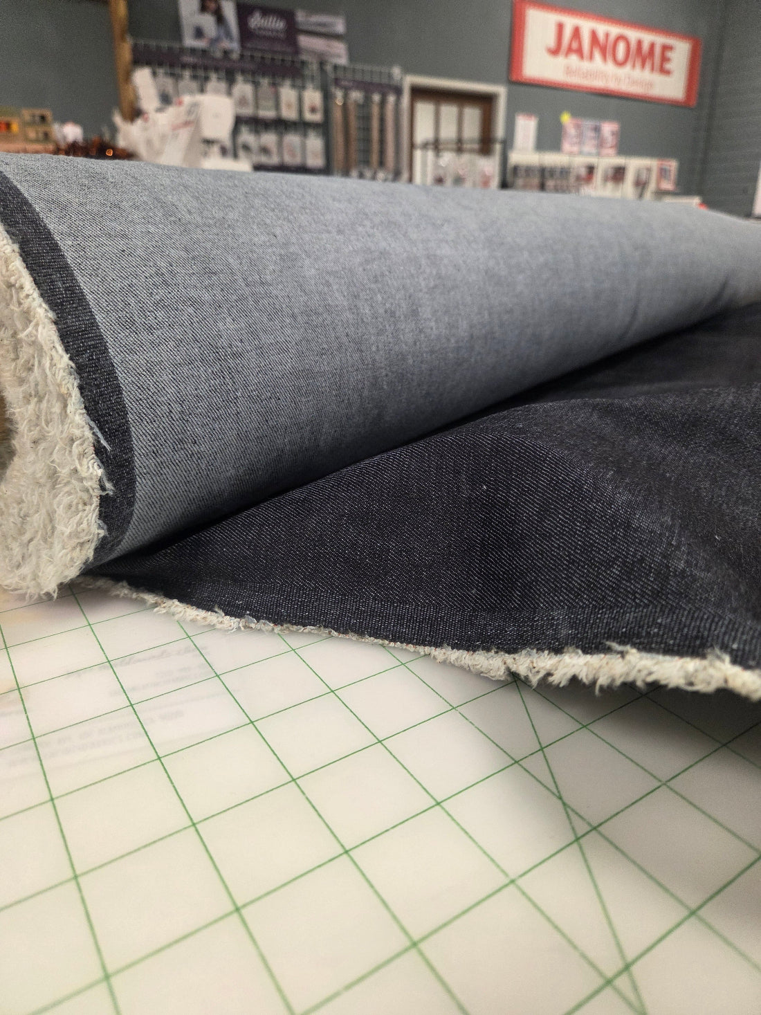 Designer LA Deadstock Stretch Dark Indigo Denim Woven-by the yard