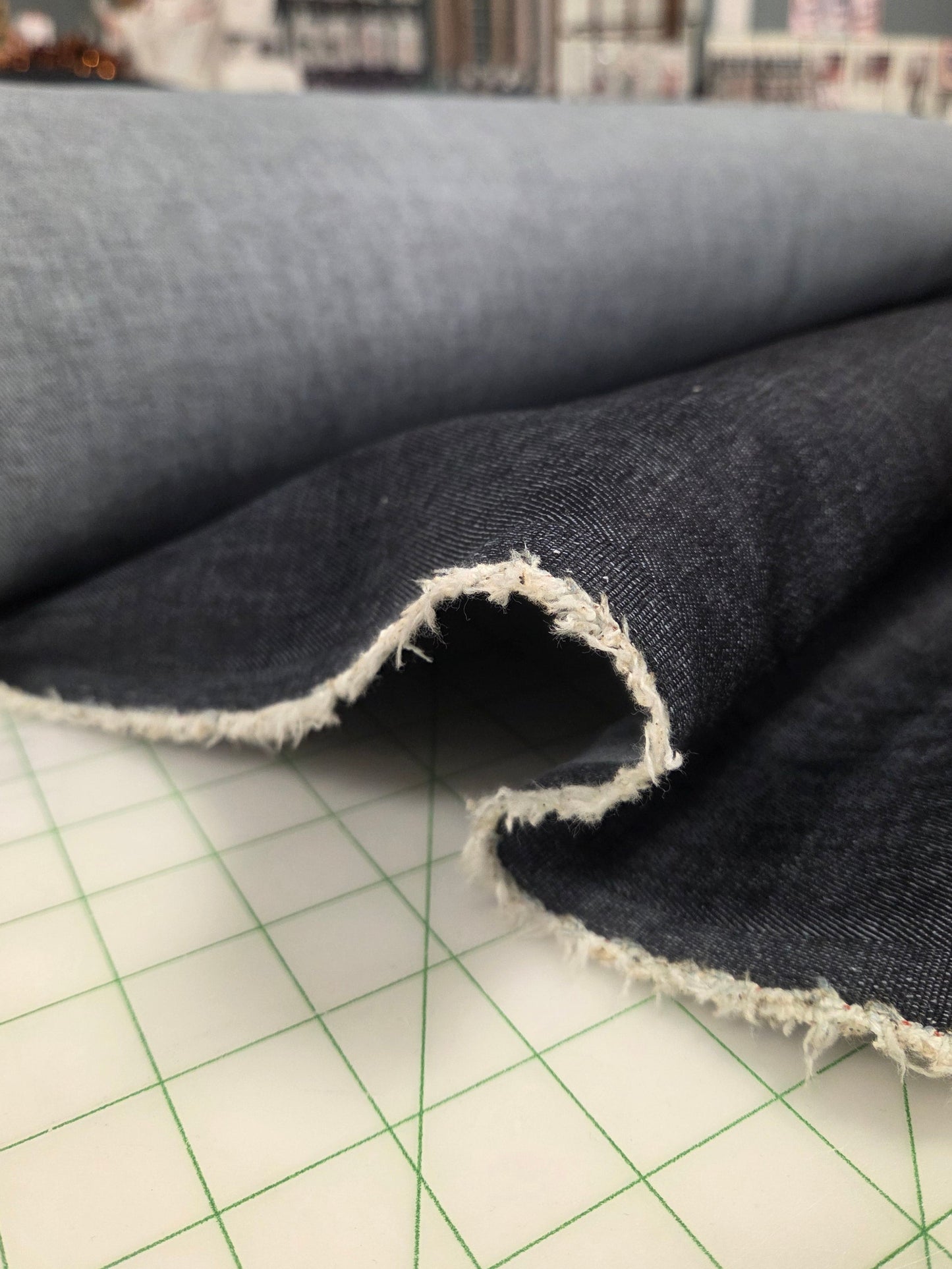 Designer LA Deadstock Stretch Dark Indigo Denim Woven-by the yard