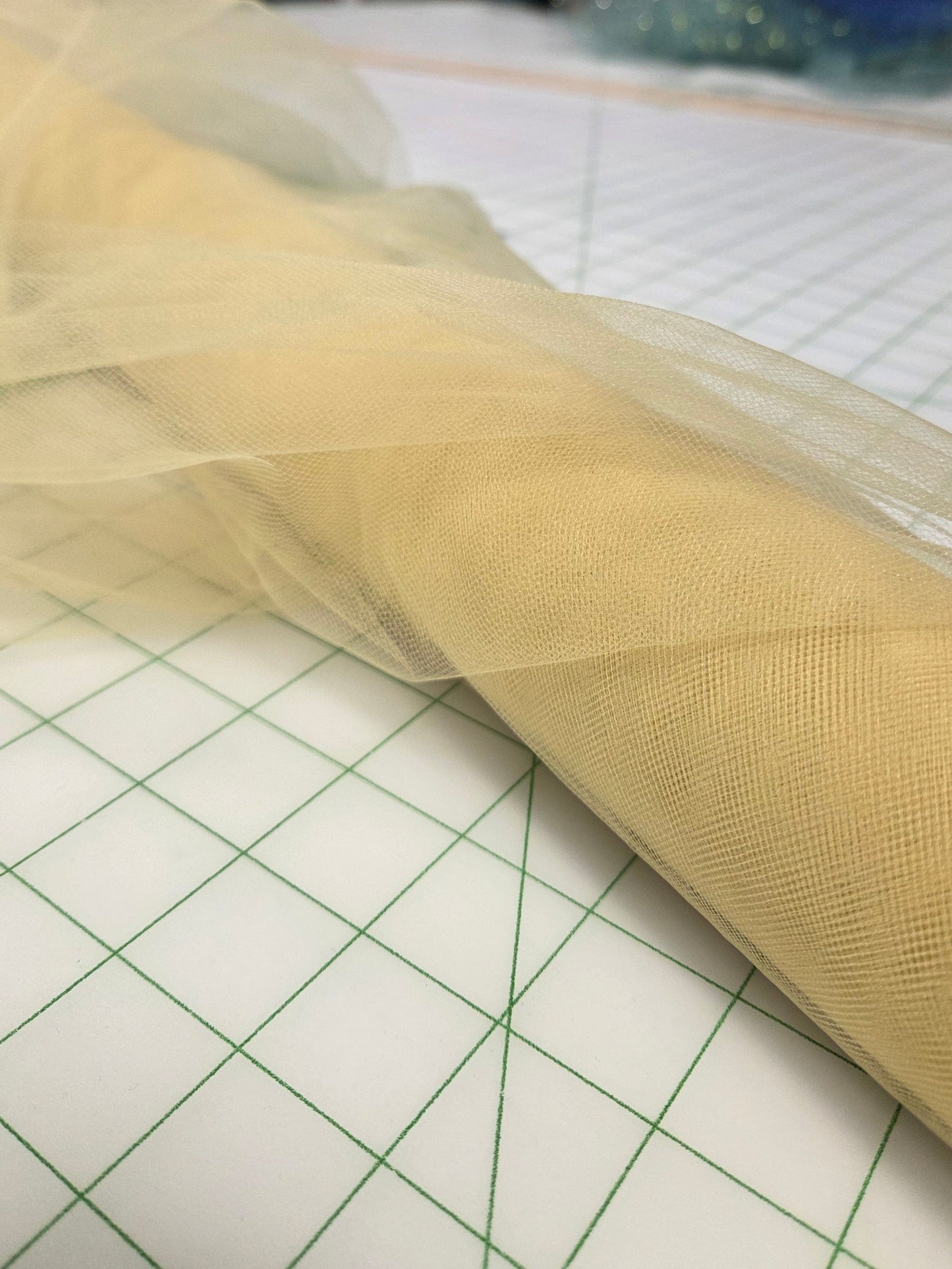 Designer Deadstock Marigold Tulle Netting 108" inches Wide Solid Woven- by the yard