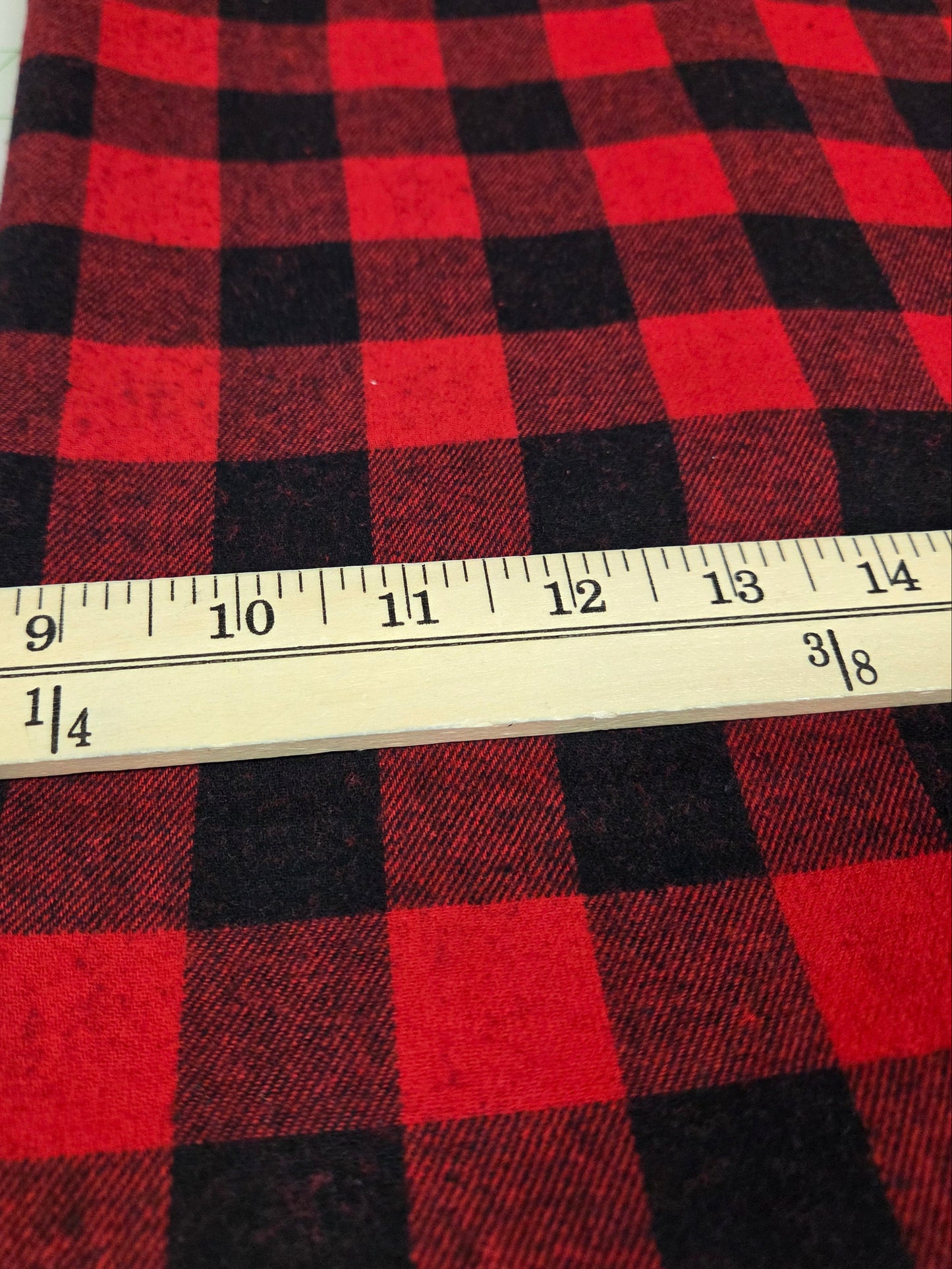 Designer Deadstock Shirting Yarn Dyed Buffalo Check Red and Black Cotton Woven- by the yard