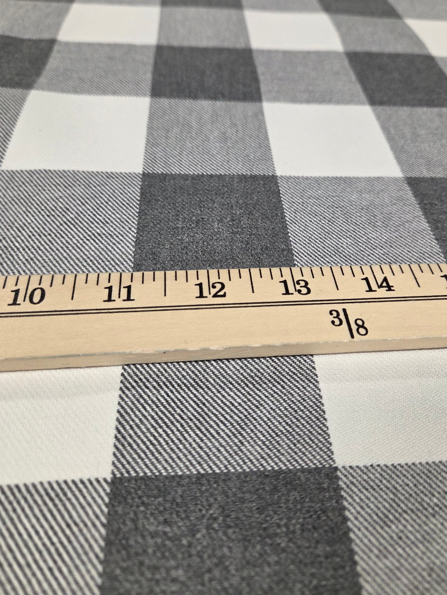 Designer Deadstock Shirting Yarn Dyed Buffalo Check Heather Gray and White Cotton Woven- by the yard