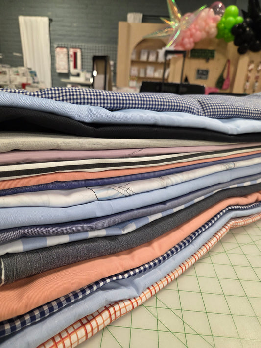 December Mystery Pack: 9 yards of Italian Cotton Shirting Poplin Wovens- Assorted 3 yard cuts