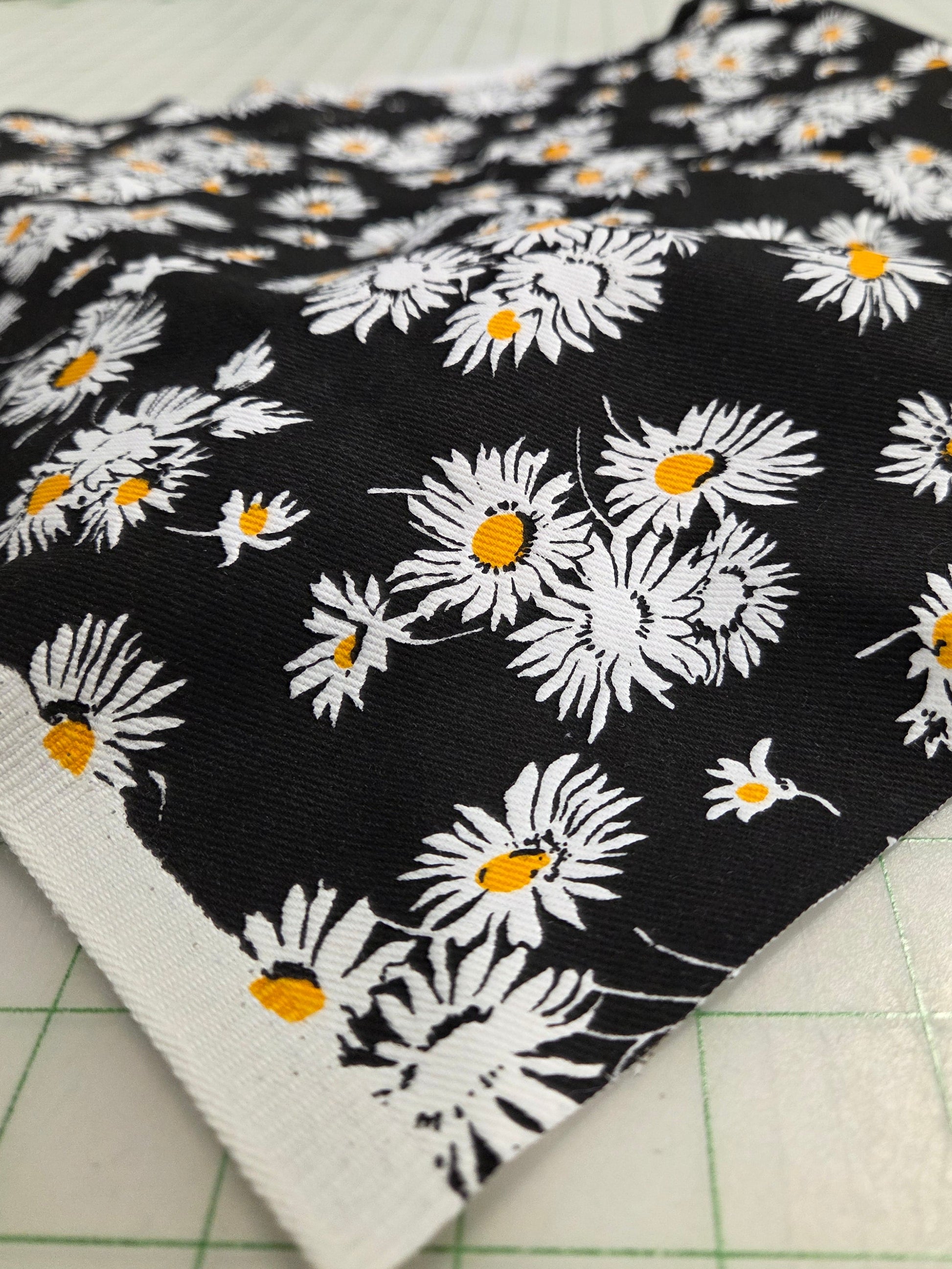 bull denim cotton medium weight daisy floral woven by the yard
