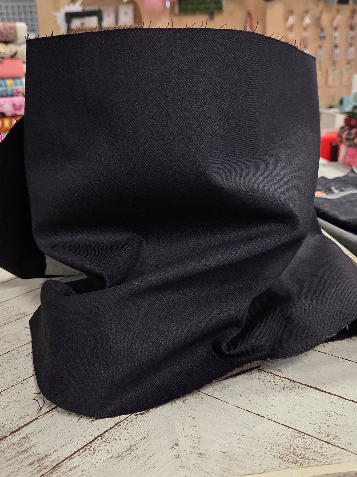 Italian Designer Deadstock Reverse Navy and Brown Denim Woven- by the yard