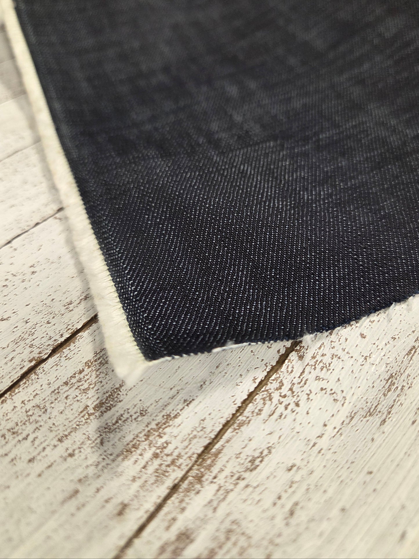 Italian Designer Deadstock 100% Cotton Dark Indigo 12oz Denim Woven- by the yard