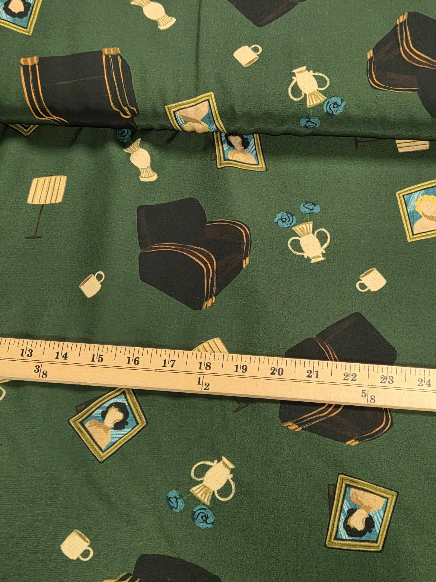 Designer Deadstock Italian Viscose Prints- Twin Peaks Inspired Prints Black Lodge Woven- by the yard