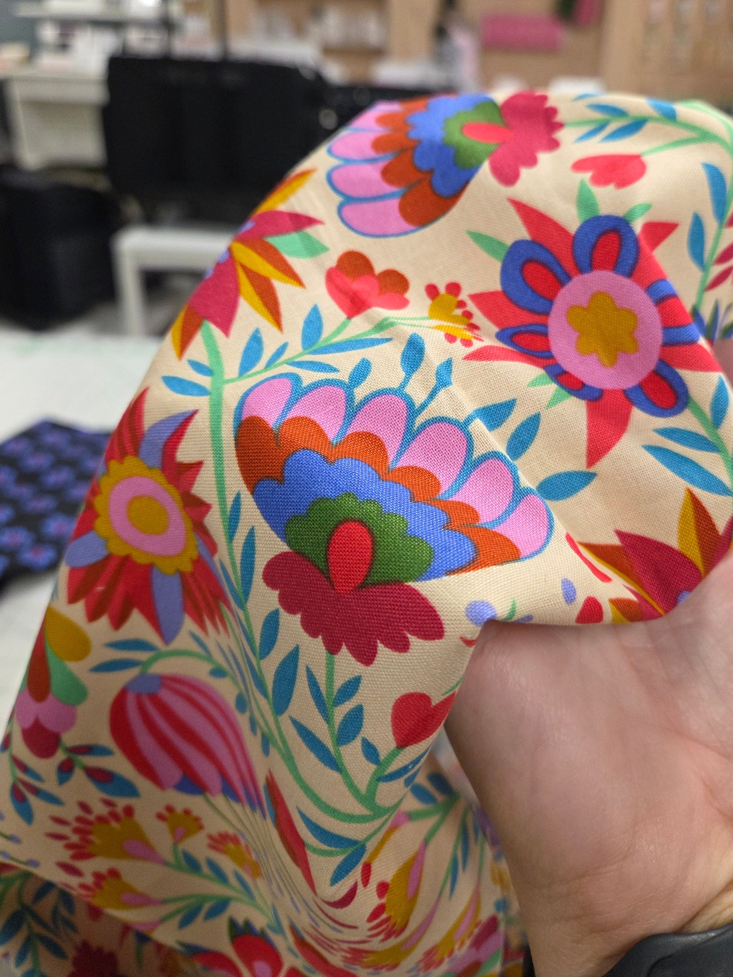 Northcott Fabrics: Anna Maria Textiles Allegory Charmed in Cream Quilting Cotton 4.7oz Woven OEKO TEX- by the Half Yard