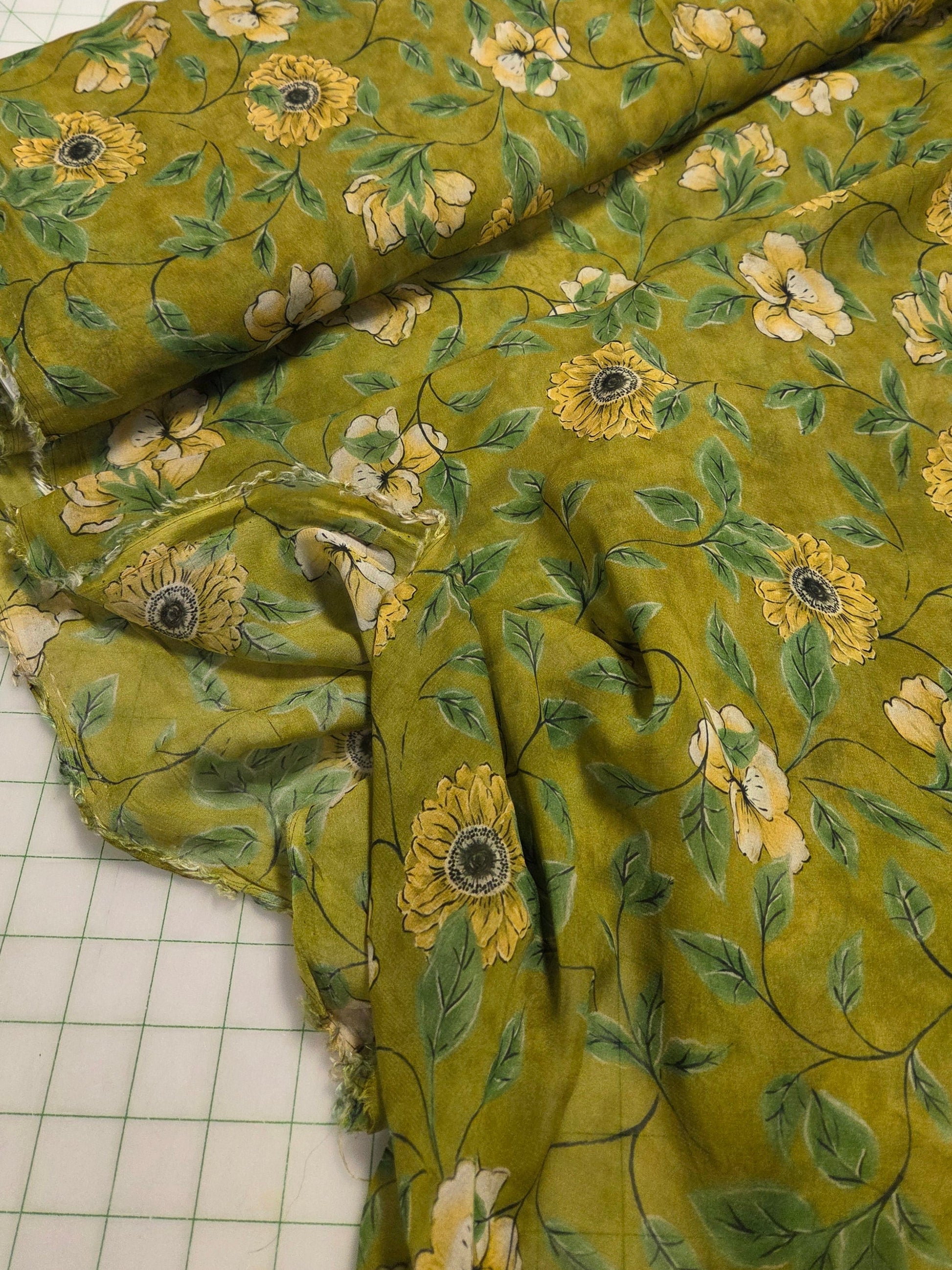 green floral fabric italian viscose