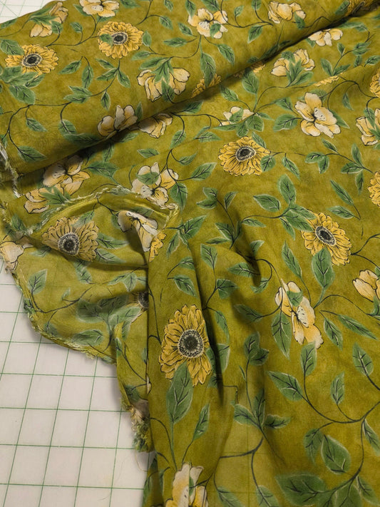 green floral fabric italian viscose