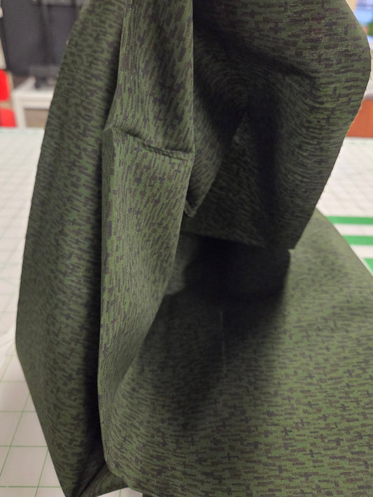 Japan Fabrics: Sevenberry Cotton Green and Black Rough Geometric Woven 3.39 oz- by the yard