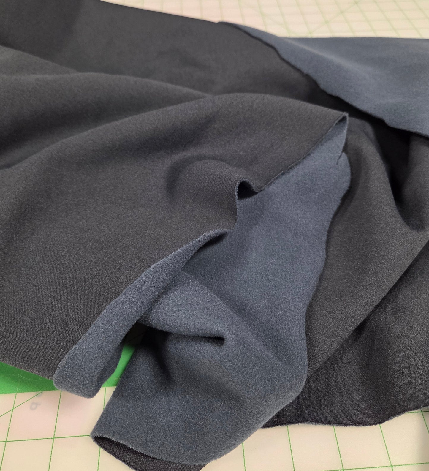 navy two tone sweatshirt fleece solid. designer deadstock fabric