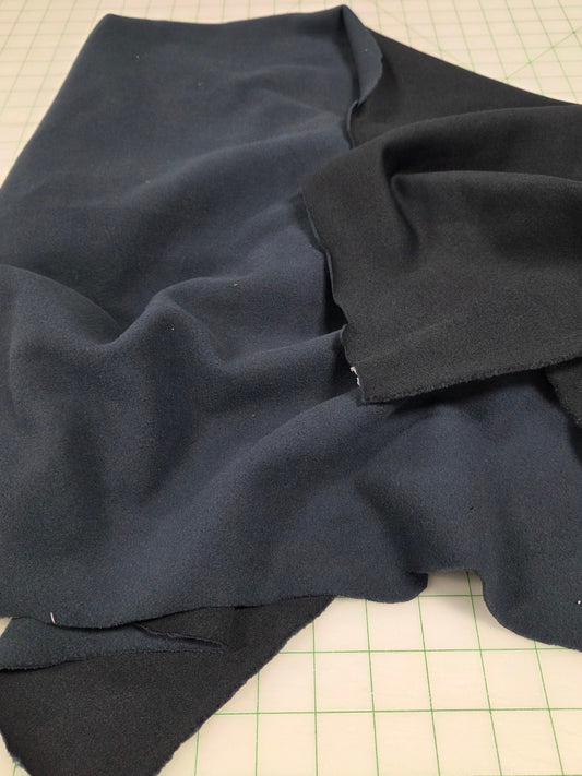 navy shell face fleece sweatshirt fabric for sewing loungerwear