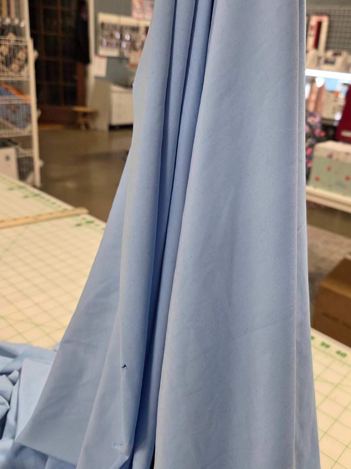 End of Bolt: 2.5 yards of Light Blue Swim Activewear Knit Solid- Remnant