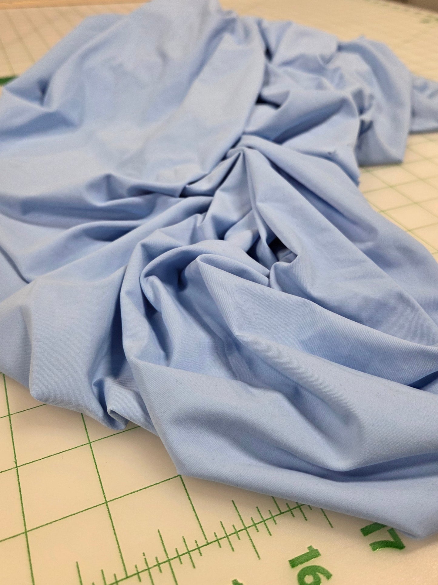 End of Bolt: 2.5 yards of Light Blue Swim Activewear Knit Solid- Remnant