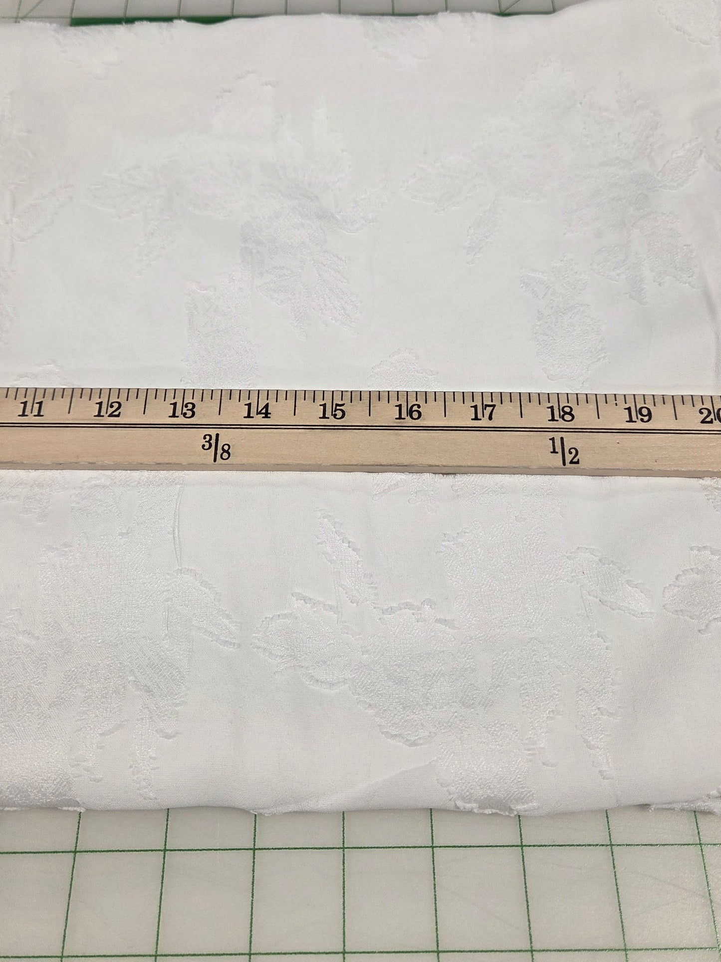 Special Occasion Designer LA Deadstock Ivory Textured Clip Floral Woven- by the yard