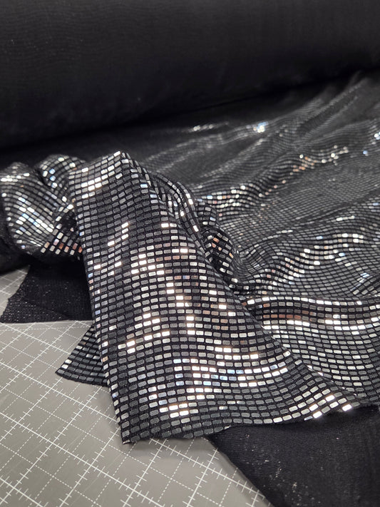 Special Occasion Designer Deadstock Disco Gltiz Jersey Knit- by the yard