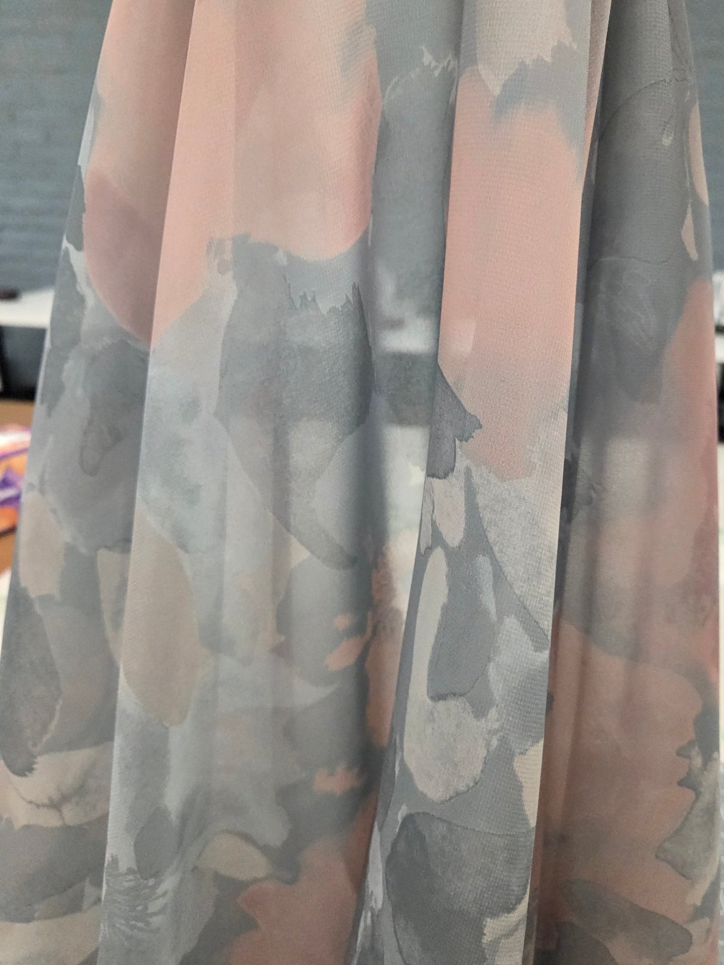 bohemian retro muted floral sheer fabric woven chiffon by the yard