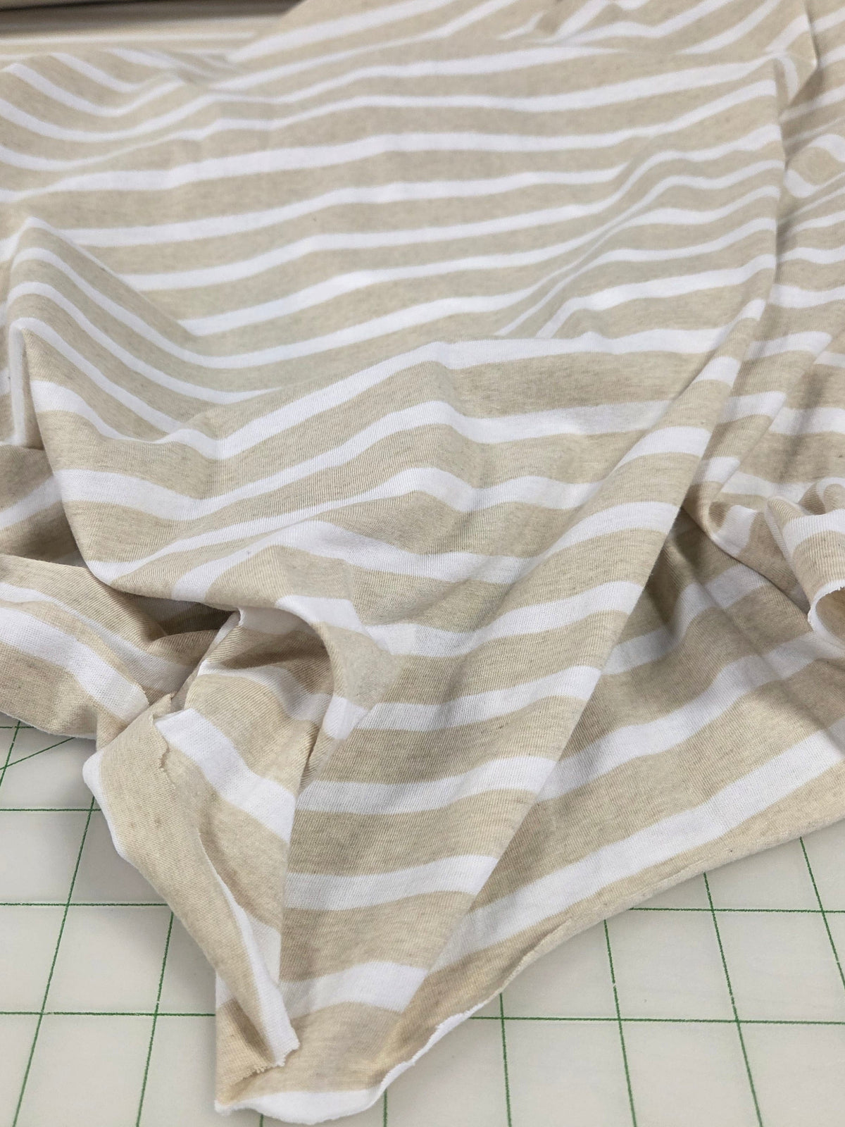 organic cotton jersey stripe oatmeal