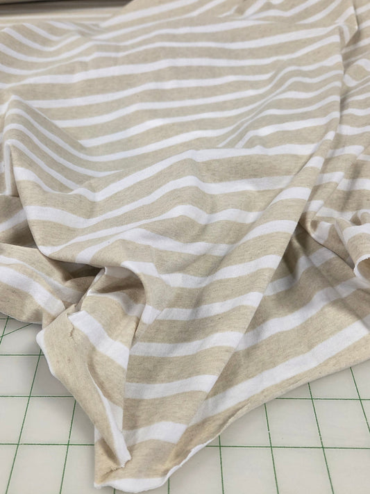 organic cotton jersey stripe oatmeal