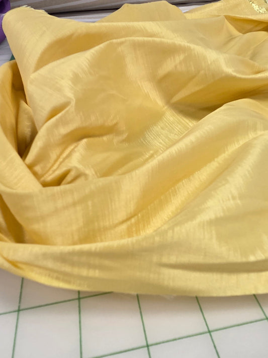 stretch taffeta butter yellow woven solid by the yard