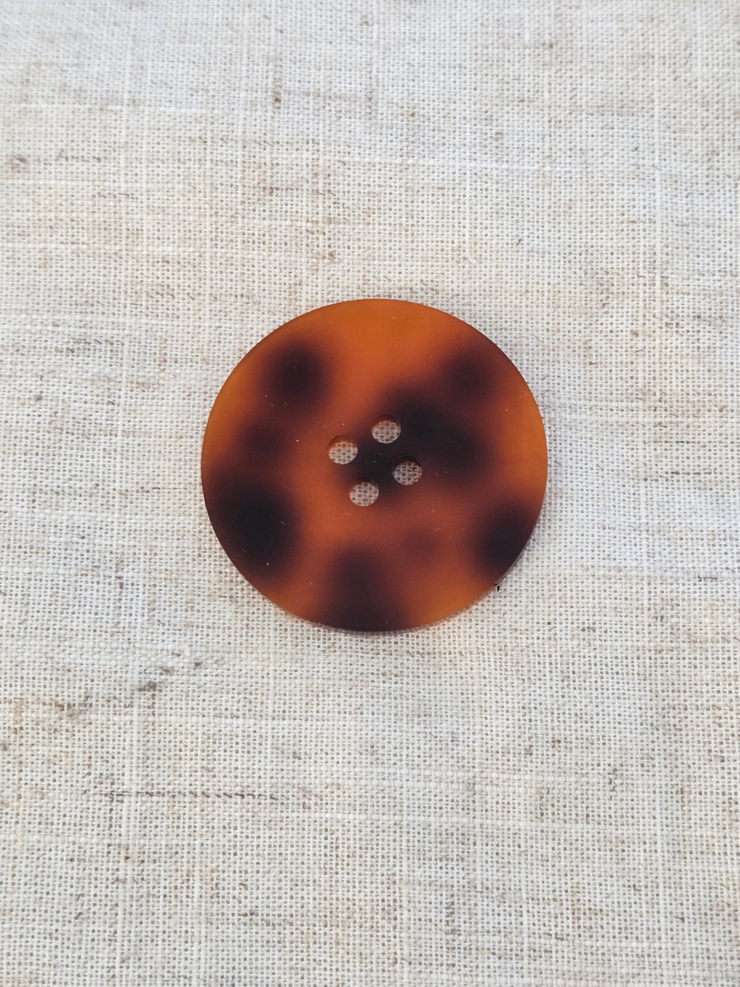 Sewing Supplies: Handmade Large Tortoise Classic Circle Acrylic 2" inch Buttons- Set of 6- 1 pack