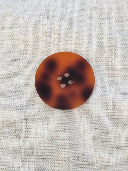 Sewing Supplies: Handmade Large Tortoise Classic Circle Acrylic 2" inch Buttons- Set of 6- 1 pack