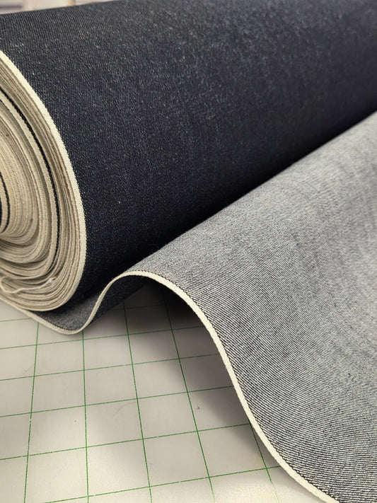 End of Bolt: 3 yards of Japan Denim: Dark Indigo Selvage Denim Woven-remnant