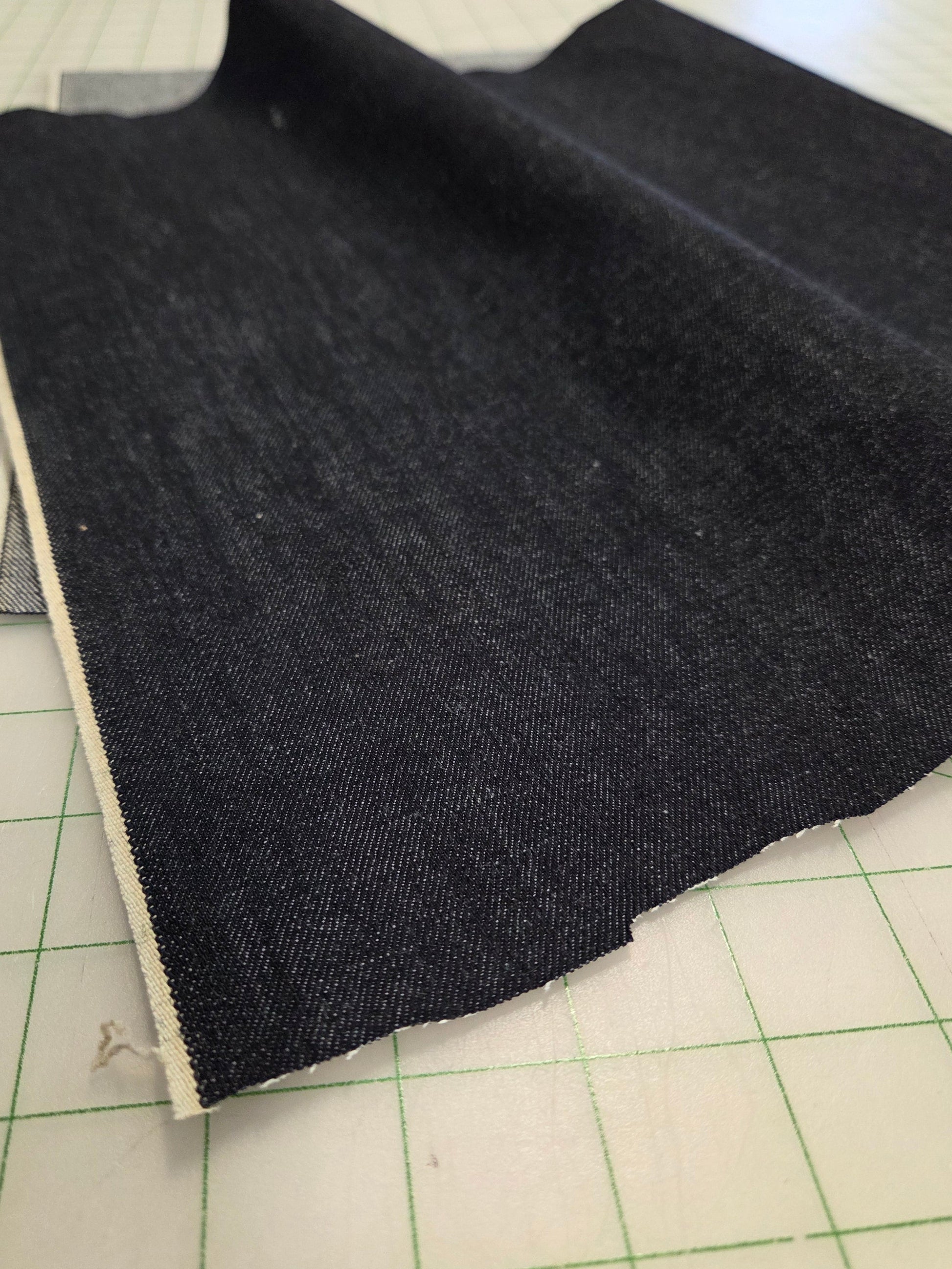 japan denim indigo dark solid woen by the yard selvage denim