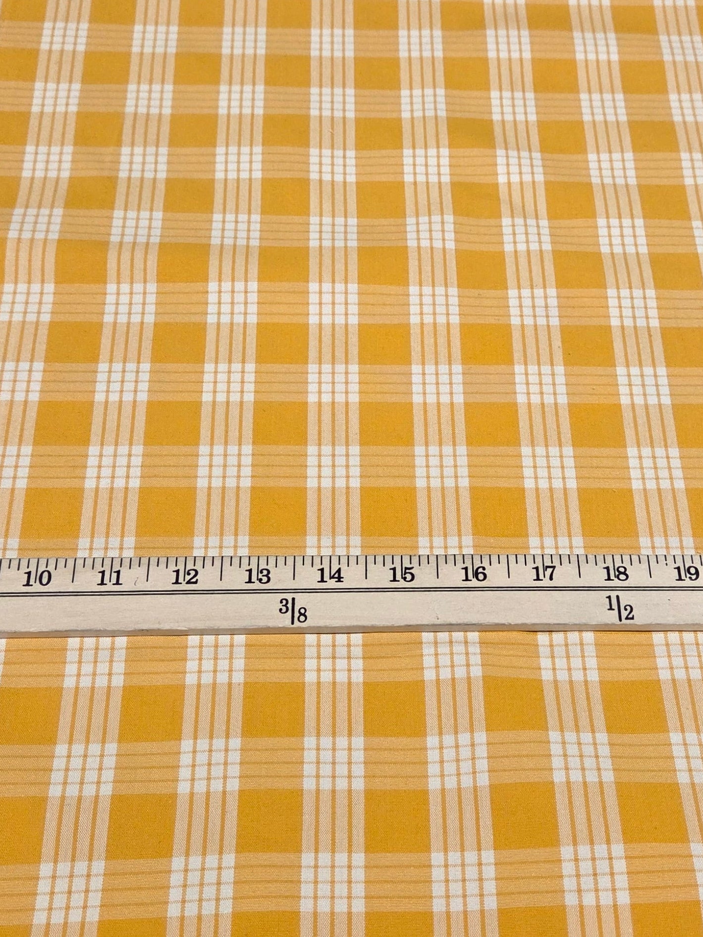 golden plaid cotton woven