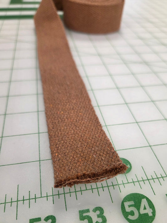 Bagmaking Supplies: 3 yard cut of Caramel Brown Cotton Webbing 1.5inch Precut