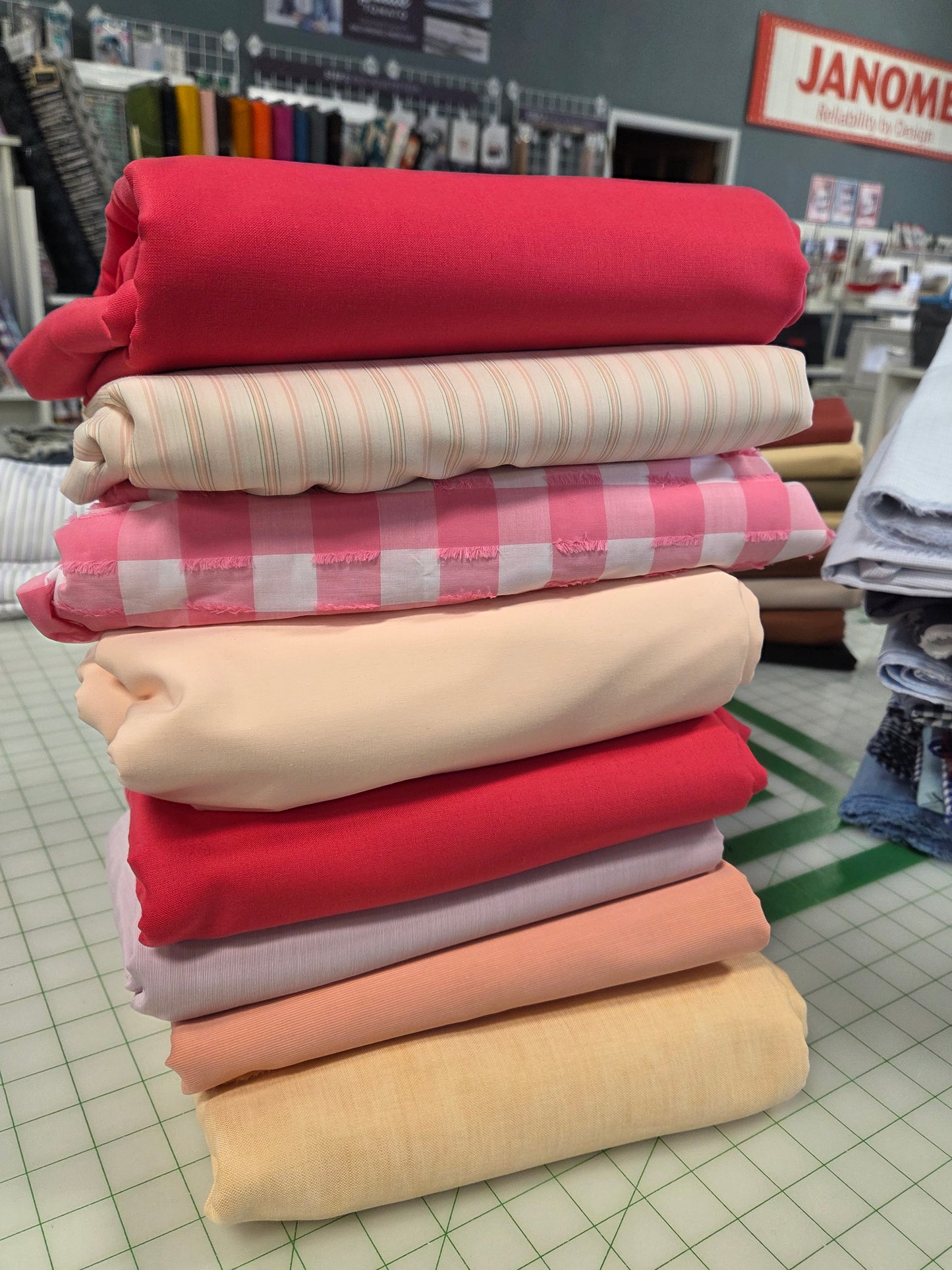 May Mystery Pack: 6 yards Italian Cotton Shirting Pinks and Yellows Pack ( 3 looks)- Assorted