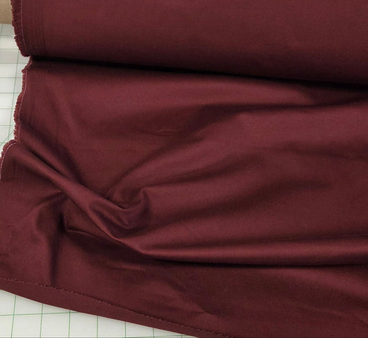 Designer Deadstock Burgundy Cotton Spandex  7oz Twill Woven-by the yard