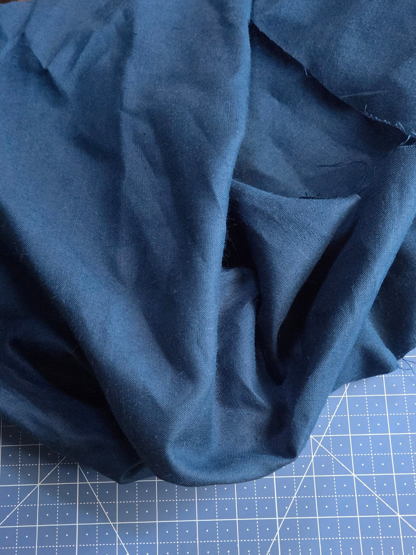 Designer Deadstock Teal Linen Solid Woven- by the yard