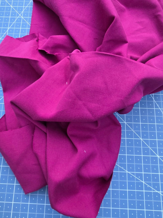 Designer Deadstock Cotton Spandex Lightweight Twill Magenta Woven- by the yard