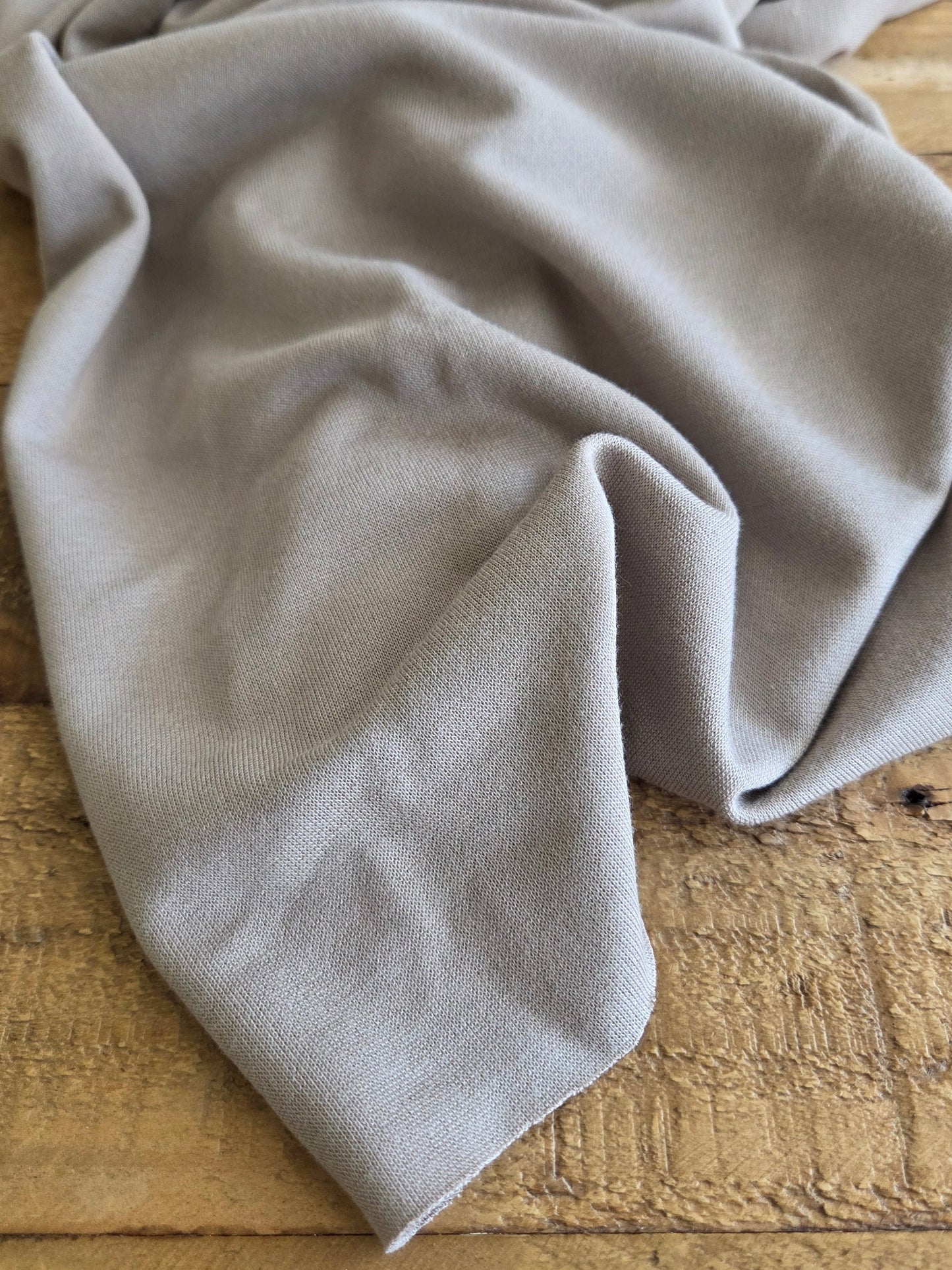 Designer Deadstock Rayon Nylon Spandex Ponte De Roma Beige Tan Solid Knit- by the yard