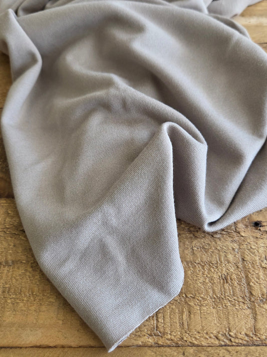 Designer Deadstock Rayon Nylon Spandex Ponte De Roma Beige Tan Solid Knit- by the yard
