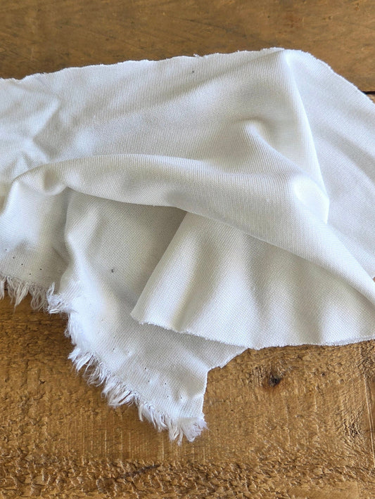 Designer Deadstock Rayon Nylon Spandex Ponte De Roma Off White Solid Knit- by the yard