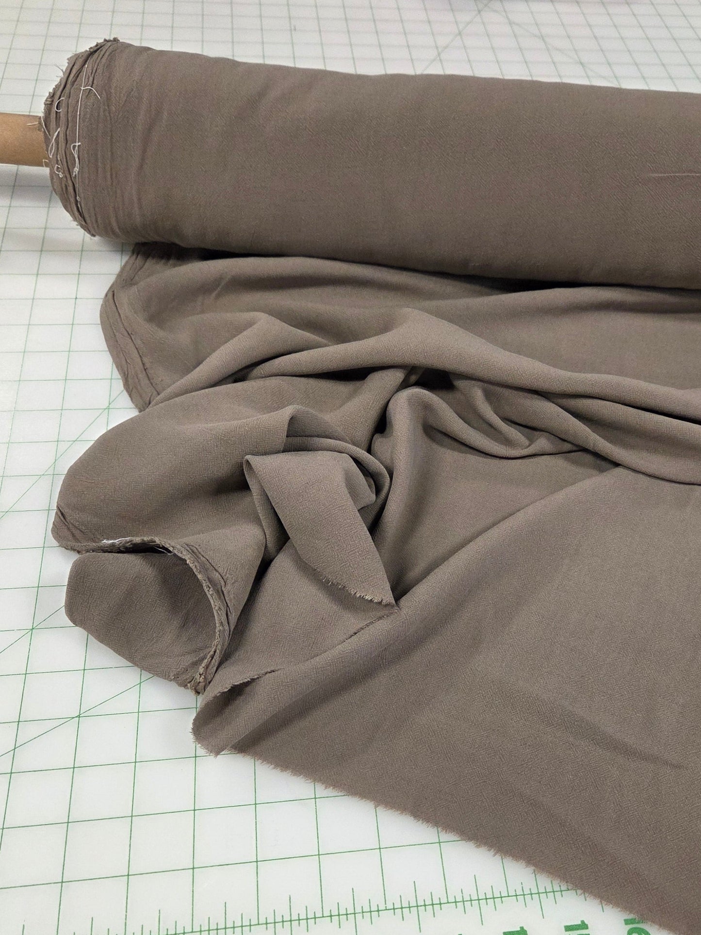 Viscose Linen Textured 140GSM Matte  Cappuccino Brown Shirting Woven- by the yard