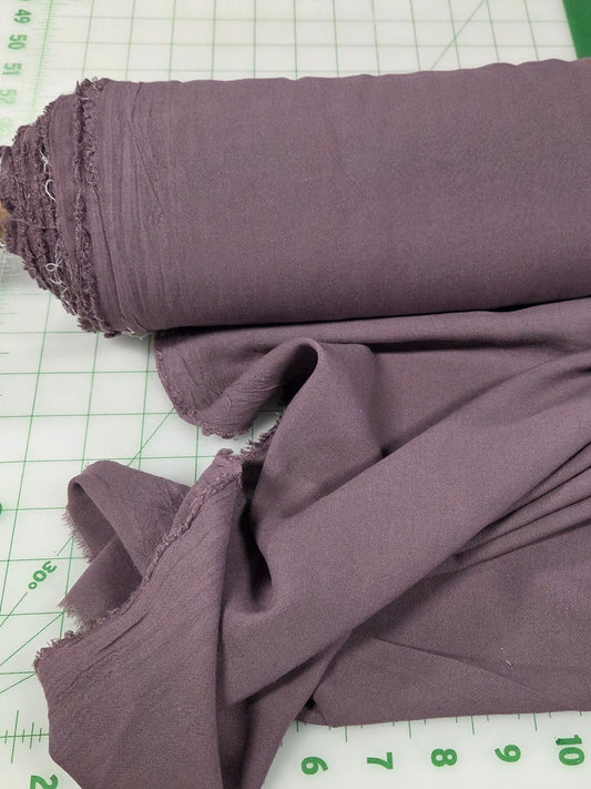 Viscose Linen Textured 140GSM Matte Vintage Plum Purple Shirting Woven- by the yard