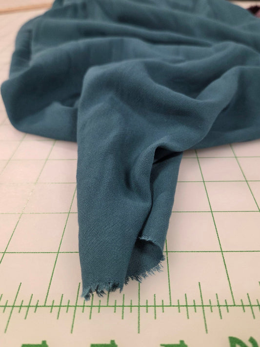 Viscose Linen Textured 140GSM Matte Teal Shirting Woven- by the yard