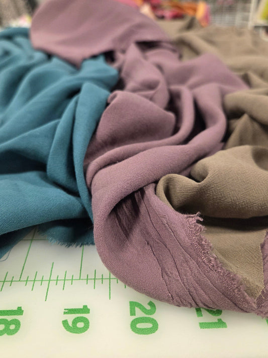 Viscose Linen Textured 140GSM Matte Vintage Plum Purple Shirting Woven- by the yard