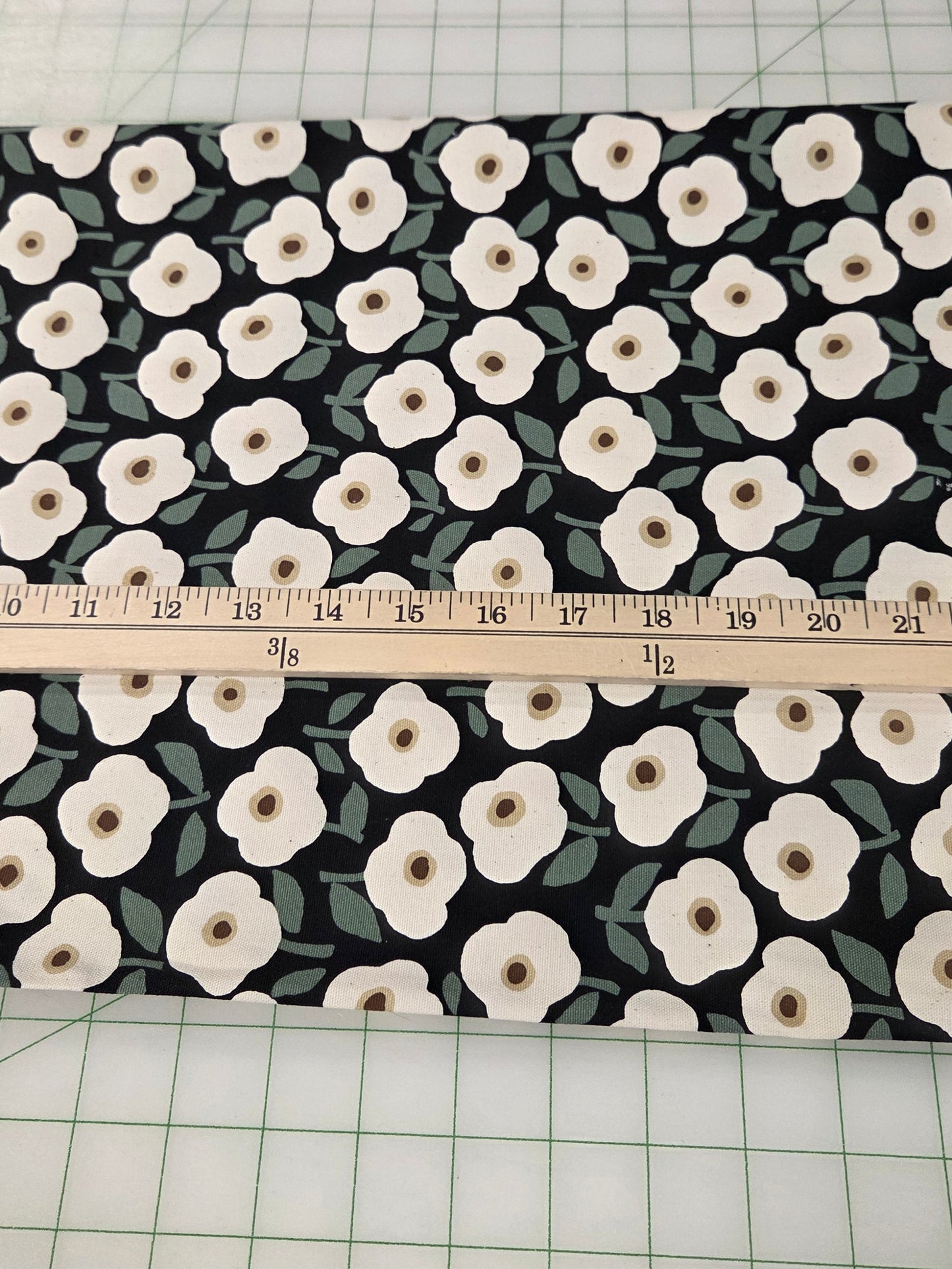 Japan Fabrics: Kokka Cotton Canvas Scandinavian Floral 7oz Woven- by the yard