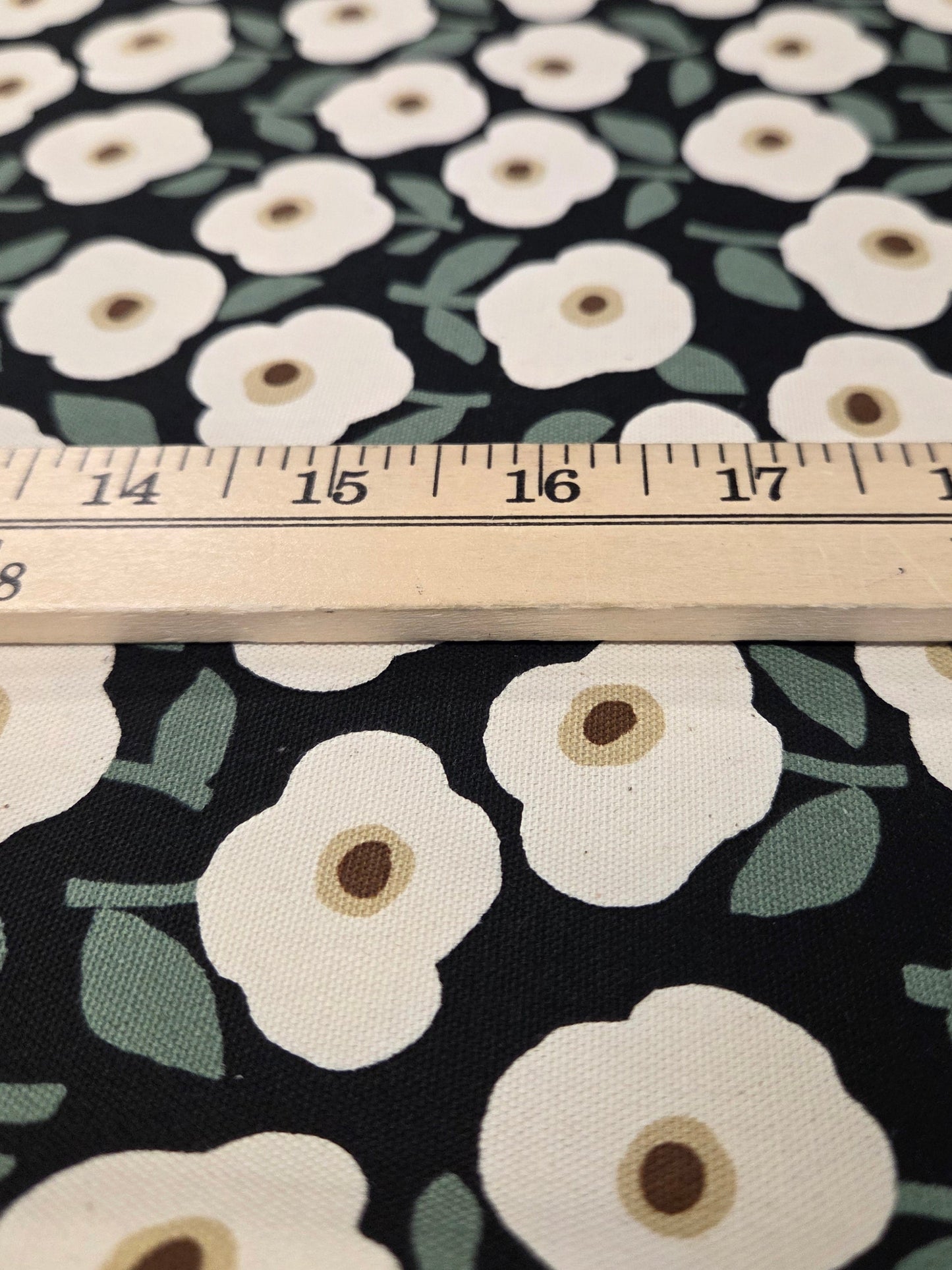 Japan Fabrics: Kokka Cotton Canvas Scandinavian Floral 7oz Woven- by the yard