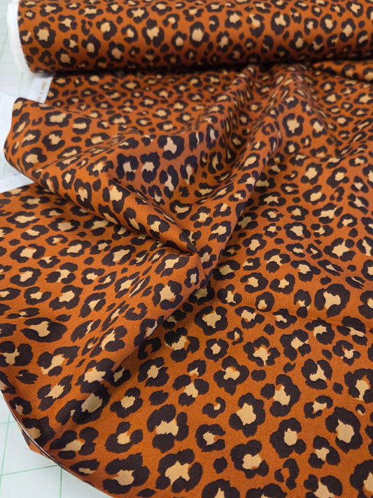 Japan Fabrics: Sevenberry Cotton Animal Leopard  Print Broadcloth 110 GSM Woven- by the yard