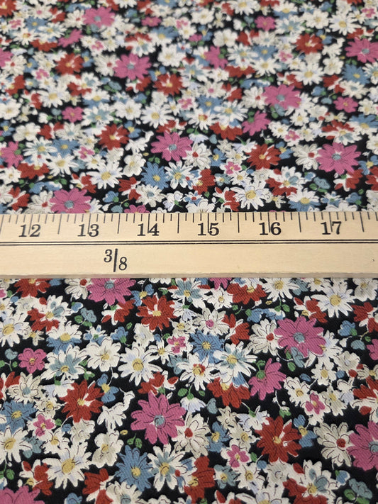 Japan Fabrics:  Pink Scattered Floral Cotton Sheeting Twill Woven- by the yard