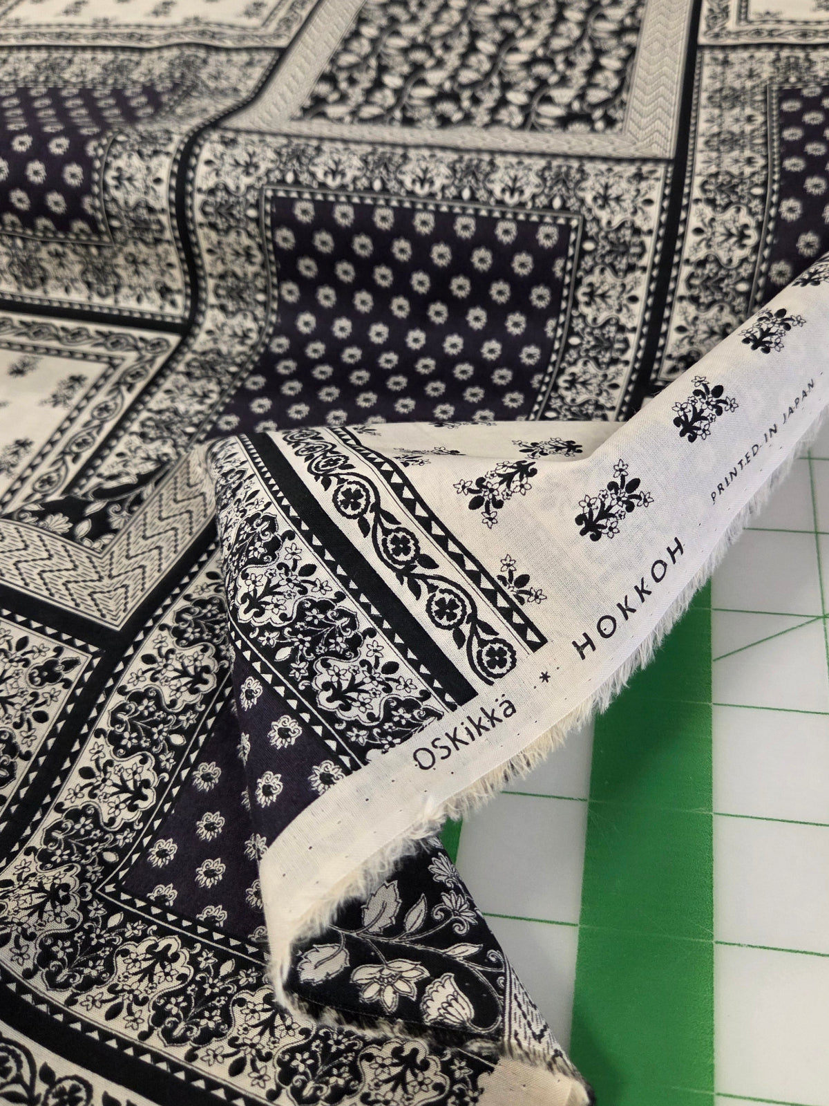 hokkoh bandana block print japan import fabric lawn lightweight woven